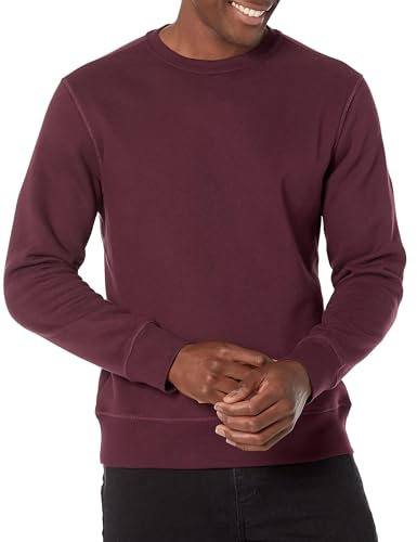 Amazon Essentials Felpa Girocollo in Pile (Disponibile nelle Taglie Big & Tall) Uomo, Bordeaux, L