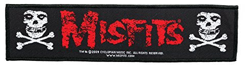The Misfits Skull & Logo Aufnäher Stripe Patch Gewebt & Lizenziert !!