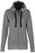 HRM Damen Hooded Jacket, grau-meliert, Gr. 2XL I Premium Kapuzenjacke Damen mit Kontrast-Innenfutter I Basic Hoodie mit Reißverschluss I Zip Hoodie I Hochwertige & nachhaltige Damen-Oberteile