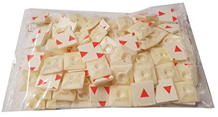 Klebesockel - Montagesockel für Kabelbinder (Zwei-Wege), 19x19mm, Beige - Weiß - Natur, 100 Stck. | Premiumqualität von PC24 Shop & Service