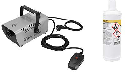Eurolite Set N-10 Nebelmaschine in silber + -B- Basic Nebelfluid 1 Liter | Qualitäts Nebelflüssigkeit aus Deutschland