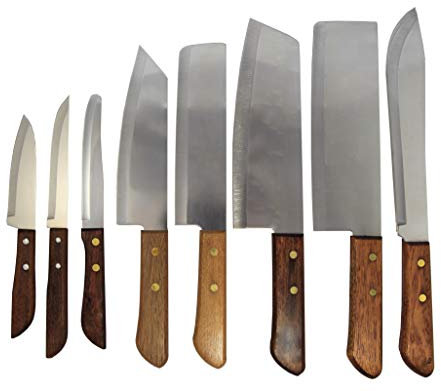 Thailand Messerset [ 8 Messer - #248, 22, 21, 172, 171, 792, 501, 503 ] Messer mit Holzgriff