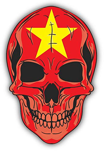 10cm! Klebe-Folie Wetterfest Made-IN-Germany Totenkopf-Punisher-Flagge Fahne Vietnam H513 UV&Waschanlagenfest Auto-Aufkleber Sticker Decal