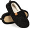 EverFoams – Pantoufles en mousse à mémoire de forme en fausse laine pour femme Noir, 38/39 EU