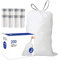 Code J - Lot de 200 sacs poubelle en plastique résistant avec cordon de serrage - 38 à 40 litres - Compatible avec simplehuman Code J - 1,2 mm - Blanc - Avec cordon de serrage - 38 à 40 litres