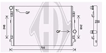 DIEDERICHS DCM3868 Motorkühler/Wasserkühler Kompatibel mit VW Golf 7 Schrägheck 5G1, BQ1, BE1, BE2 5Q0121251EN 5Q0121251GS 5Q0121251HM