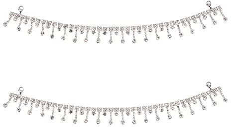 nbeads 4 Pcs 2 Styles Chaîne de Decoration Chaussures, Cristal Strass Chaussures Chaînes Cristal Chaussures Charmes Dentelle Clips de Verrouillage Bijoux Accessoires pour Sneaker Botte Chaussure