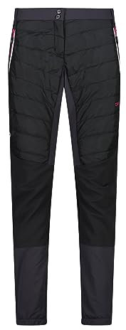 CMP W Pant Iv Schwarz - PrimaLoft Warme wasserabweisende Damen Trekking Hose, Größe 40 - Farbe Antracite - Fucsia