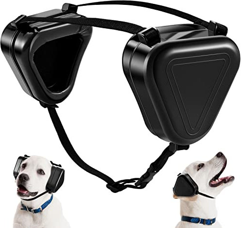 Amylove Dog Noise Protection Ear Muffs for Dogs Hearing Protection for Dogs Noise Cancelling Headphones for Dogs (Black), Polyvinyl Chloride, Large