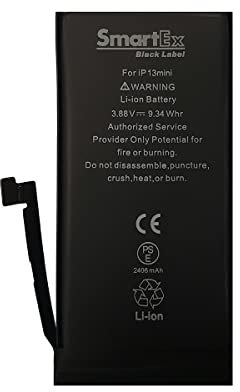 Smartex® Black Label Batteria Compatibile con iPhone 13 Mini - capacità 2406 mAh | 2 Anni di Garanzia