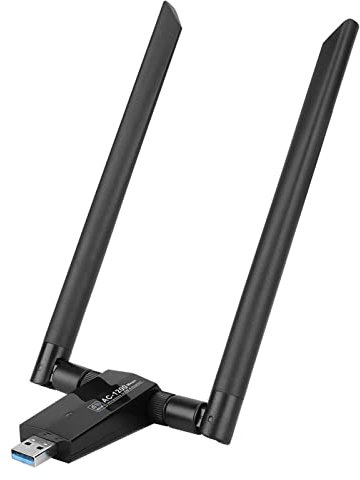 Tarjeta de Red USB, AC 5.8G Dualband WiFi Dongle 2.4G Wireless Dual Band Dongle Adapter Support WPA WPA2 WEP 802.1X WMM Cifrado de Datos con Capacidad Anti-INT