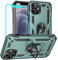 Yiakeng for iPhone 12 Case / 12 Pro Case: Screen Protector Military Grade Protective Cases with Ring for - iPhone 12 (Dark Green)