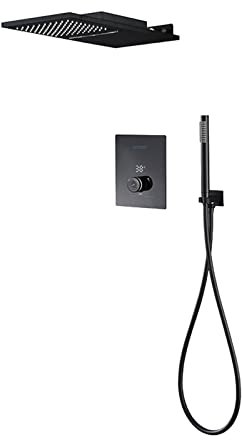XJTNLB Soffione Doccia Incasso Miscelatore Doccia Incasso Termostatico, Kit Doccia con Soffione e Doccetta