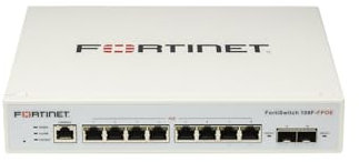 Fortinet FortiSwitch Commutateur 108F-FPOE couche 2 Géré. 8 ports XGE, 2 ports SFP, 1 port RJ45. Design sans ventilateur