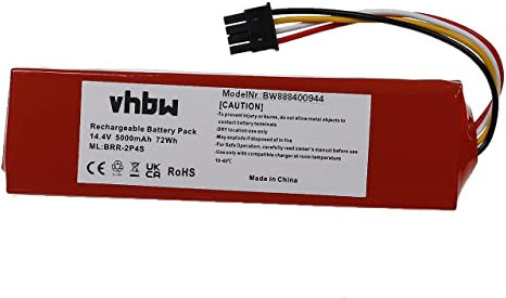 vhbw Akku kompatibel mit Xiaomi Roborock Q5 Pro+, Q5 2, Q5 +, Q5, Mi Second Generation SDRJQR02RR Saugroboter (5000 mAh, 14,4 V, Li-Ion)