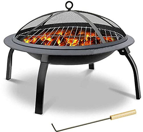 Tragbare, zusammenklappbare Feuerstelle für den Außenbereich – Holzbefeuerte 22-Zoll-Feuerstelle, Feuerschale und Hinterhof-Feuerstelle