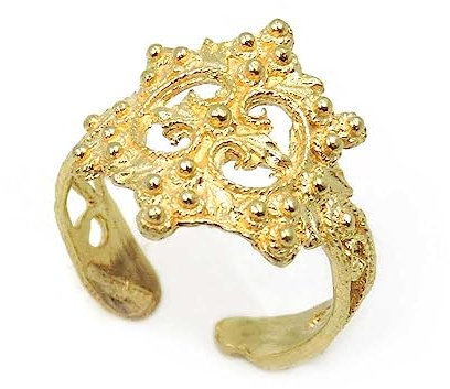 Filigraner Ring aus vergoldetem 925er Sterlingsilber Oro