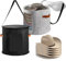 SOUJOY 2 Pack Hat Storage Box, 19 D x 17 H Foldable Felt Toy Storage Box with Lid, Large Round Travel Hat Bucket, Clothes Storage Bin for Men Women Hat Stuffed Animal Toy