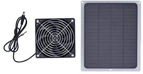 Solarpanel-Ventilator, Gewächshaus-Solarventilator, 6 W Solarpanel-Ventilator mit Schutznetz, Wasserdichter Gewächshaus-Hühnerstall-Solarventilator für den Außenbereich