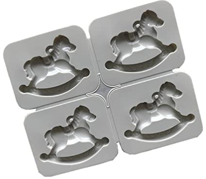 4X cioccolato caramelle zucchero mestiere cavallo a dondolo gomma stampo torta decorazione strumenti arte famiglia silicone sapone stampo candela stampi silicone kit 3d fabbricazione di candele