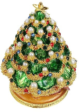 ifundom 1stk Weihnachtsbaum Schmuckschatulle Weihnachts-sammelfigur Halskettentablett Bastelkoffer-Organizer Waschtischablage Für Das Badezimmer Zinn-Legierung Ornamente Esstisch Fräulein