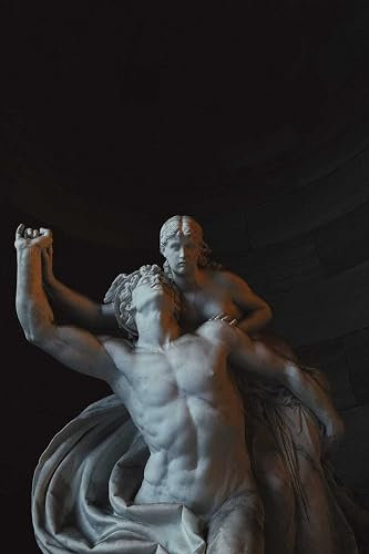 Reinhold Begas Aka-Poster, Merkur und Psyche Skulptur von Reinhold Begas, exquisite Reproduktion des neobarocken Meisterwerks, 30,5 x 45,7 cm