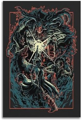 Quem Weqwe Leinwandposter Game Bloodborne 7, dekoratives Gemälde, Leinwand-Wandposter und Kunstdruck, moderne Familienschlafzimmer-Dekoration, Poster, 20 x 30 cm