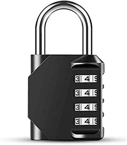 SkVLf Cadenas à combinaison réinitialisable à 4 chiffres pour casiers scolaires, salle de sport, utilisation en extérieur – Sécurisez vos biens avec ce cadenas à code durable