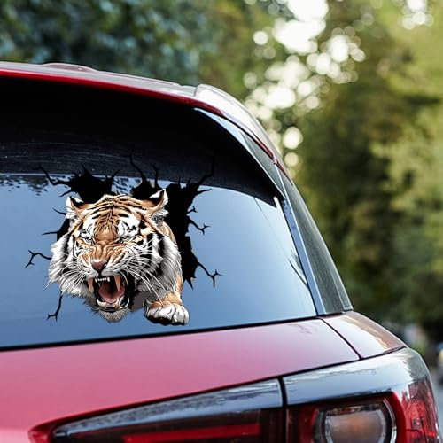3D Angry Bengal Auto Aufkleber, Wandaufkleber Aufkleber 2 Stück Realistische Tiger Aufkleber für Wand, Vinyl Decals, Bumper Aufkleber für Autofenster Set 8
