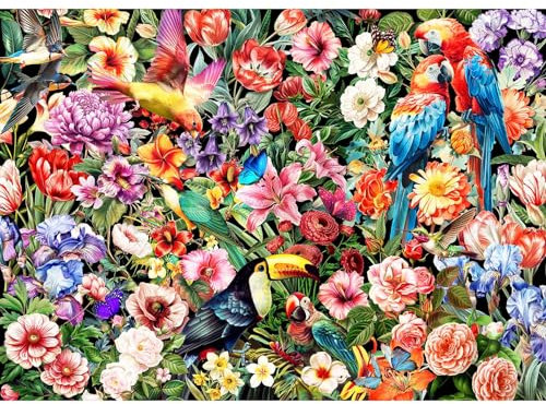 Jigsaw Puzzles for Adults 1000 Piece Jigsaw Puzzles for Adult Educational Game Challenge Toy 1000 Pieces Puzzle for Adults Kids.Educational Games Home Decoration.Theme: Flowers and Birds