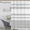 TOPICK Black and White Shower Curtain Fabric Shower Curtain for Bathroom Modern Black Striped Waterproof in Bath 70x72 Inches Long Shower Curtains Set with Curtain Hooks for Stall