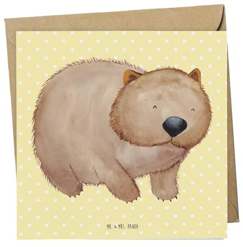 Mr. & Mrs. Panda Deluxe Karte Wombat - Geschenk, Geburtstagskarte, Tiere, Tiermotive, Spruch, Gute Laune, Klappkarte, Einladungskarte, Hochwertige