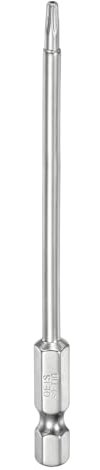 sourcing map T10 Security Torx Bit 1/4 Hex Shank 4 Long S2 Steel Magnetic Tamper Resistant Star Bits Screwdriver Torx Head with Hole for Driver Drill Bits Remove Fastening Screws