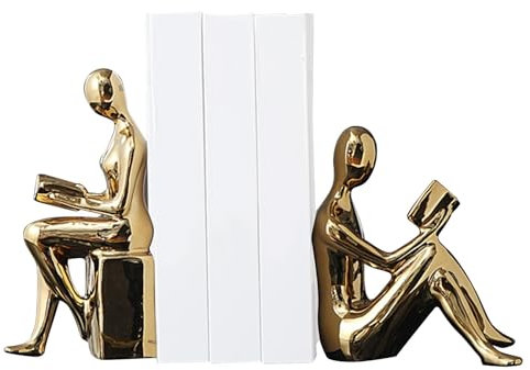 Serre-Livres décoratifs pour la décoration intérieure, Serre-Livres pour étagères décoratives | 2X Bouchon de Livre de Conception de Statue Abstraite | Serre-Livres en céramique antidérapants pour la