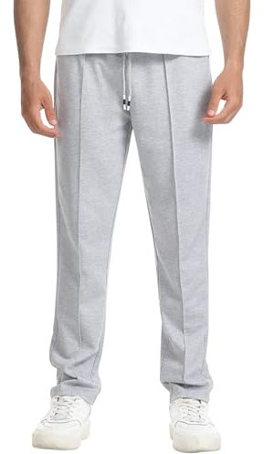 Suwangi Herren Jogginghose Lange Sweathose Gerades Bein SporthoseTrainingshose Pleated Lässige Hose Winter mit Taschen