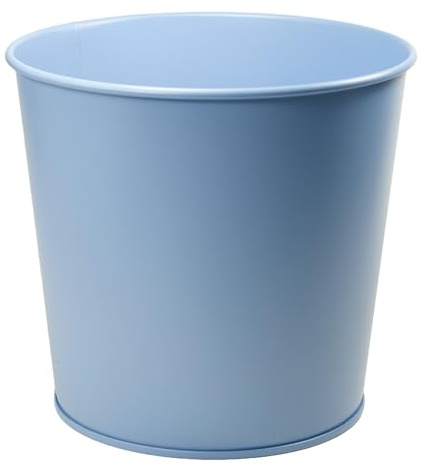 temonto Zink-Blumentopf, Durchmesser 17 cm, Höhe 15,4 cm, Volumen 2,4 Liter, für drinnen und draußen (Mittelblau)