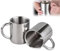 2 Stück Edelstahl Becher - Thermotasse mit Henkel - 300ml Doppelwandige Verbrühungsschutz, BPA-Frei für Camping Reisen Heim