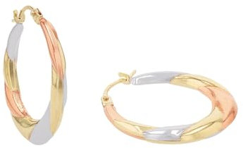 Amor Creolen Damen Ohrschmuck, 2 cm, Gold, Kommt in Schmuck Geschenk Box, 2023585