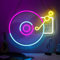 YuanDian Plattenspieler Neon-Schild, dimmbare Musik LED-Licht-Zeichen USB betrieben für Schlafzimmer Bar Club Musikstudio Wanddekoration, Geburtstag Party Geschenke für Musikliebhaber