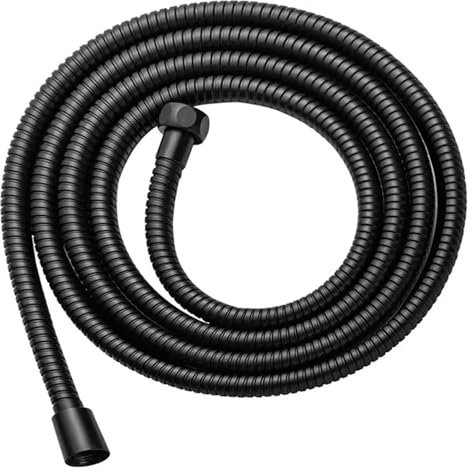 GUIPENG Schwarz 1,5 m/2 m/3 m G1/2 Zoll Flexible Dusche Schlauch Edelstahl Chrom Bad Wasser Kopf Dusche Verlängerung Rohr(Black,150cm)
