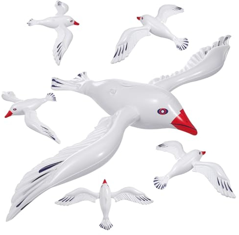 PartyKindom 6pcs Inflatable Seagull Decorations for Funny Bird for Birthday Shower Wedding Beach and Pool Parties Create Unforgettable Water Memories