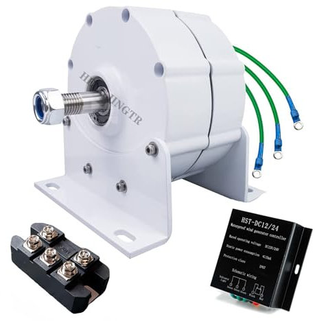 HENGJINGTR 220V,Generadores de alternador de CA de Baja Velocidad de 110 V / 220 V, generadores de imán Permanente sin Engranajes de 12000 W Kits de turbina eólica para turbina de Agua