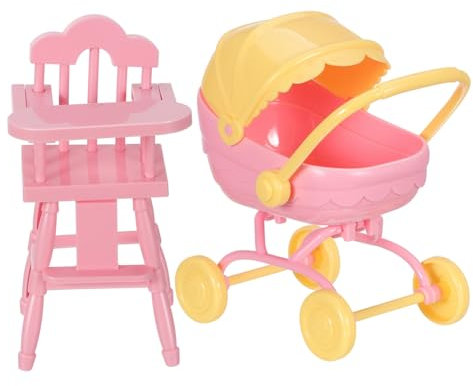DRESSOOS Miniatur Puppenwagen Abs Mit Rädern Für Kleinkinder Kompakter Puppenbuggy Realistisches Puppenzubehör Für Fantasievolles Spielen Und Outdoor Einsatz