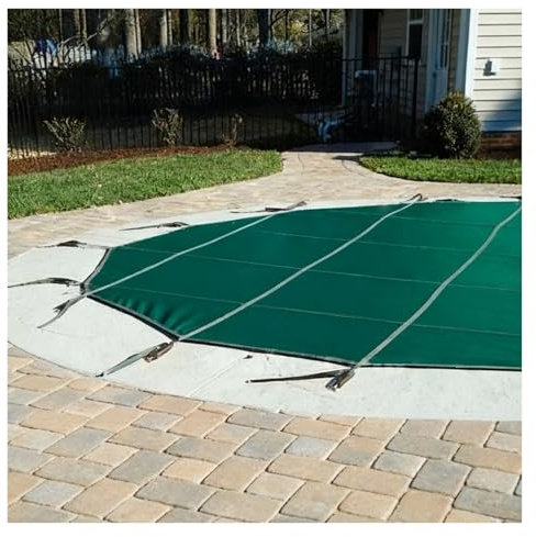 ERRULAN Pool Safety Covers 30ft/22ft/18ft/10ft/8ft/5ft, Heavy Duty Pool Leaf Net Cover Inground Pools, Stitched/Reinforced Edges/Thicken Mesh PP Woven Fabric Triple(Dia 16.5ft/5.0m)