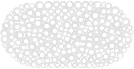 OLIVO.shop Tappeto Vasca Antiscivolo Ovale con Ventose 35x69 cm, Fondo Forato Drenante, 100% PVC, Facile da Pulire, Tappetino Bagno Vasca SIRENA (BIANCO)