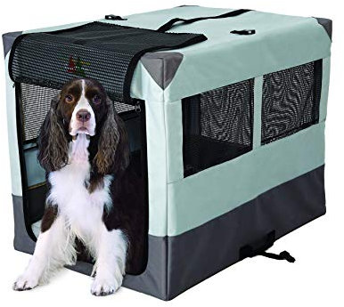 MidWest Homes for Pets - Canine Camper Sportable Zeltbox für Hunde, 91 cm, tragbar, weiche Seiten, Klapprahmen, Netzfenster, Reißverschluss-Tür, wasserabweisend, inklusive Kissen