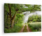 Bilder auf Leinwand Pfad Natur Wald Grün Leinwandbild mit Rahmen 70x50cm Wandbilder Dekoration Wohnzimmer Schlafzimmer Küche Deko Klein Wanddeko Bild Wand Kunstdruck Art Wall Decor Canvas AA70x50-2637