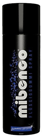 mibenco 71415002 Flüssiggummi Spray/Sprühfolie, Dunkelblau Glänzend, 400 ml - Schutz für Oberflächen und zum Felgen lackieren