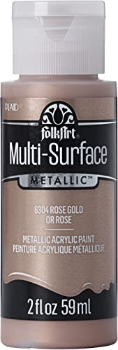 FolkArt Multi-Surface Metallic Acrylic Paint, Rose Gold, 59 ml (Pack of 1)