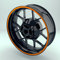 OneWheel Felgenrandaufkleber 10mm Motorrad & Auto (15-19 Zoll) - Farbe wählbar - 10 Felgenstreifen für Vorder- & Hinterreifen (Orange)